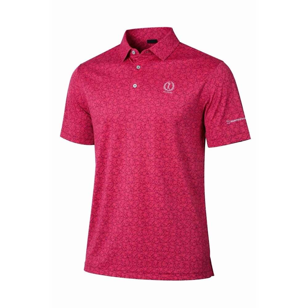 FootJoy FJ Polo Shirt Mens XL Pink Floral Stretch Golf Performance Logo